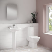 Load image into Gallery viewer, Nuie Ambrose Ceramic Bathroom Wash Basin &amp; Pedestal - 735x500mm
