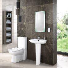 Load image into Gallery viewer, Nuie Ambrose Ceramic Bathroom Wash Basin &amp; Pedestal - 730x450mm
