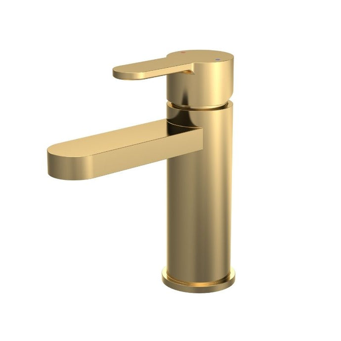 Nuie Bathroom Basin Mono Tap Mixer, With Push Button Waste Brushed Brass ARV805