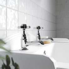 Load image into Gallery viewer, Nuie Beaumont Crosshead Bathroom Basin Pillar Taps, Traditional Crosshead Basin Taps
