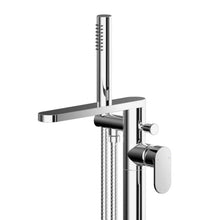 Load image into Gallery viewer, Nuie Binsey Floor Standing Bath Shower Mixer, With Handset &amp; Single Lever Cartridge - 880mm BNI321 Polished Chrome
