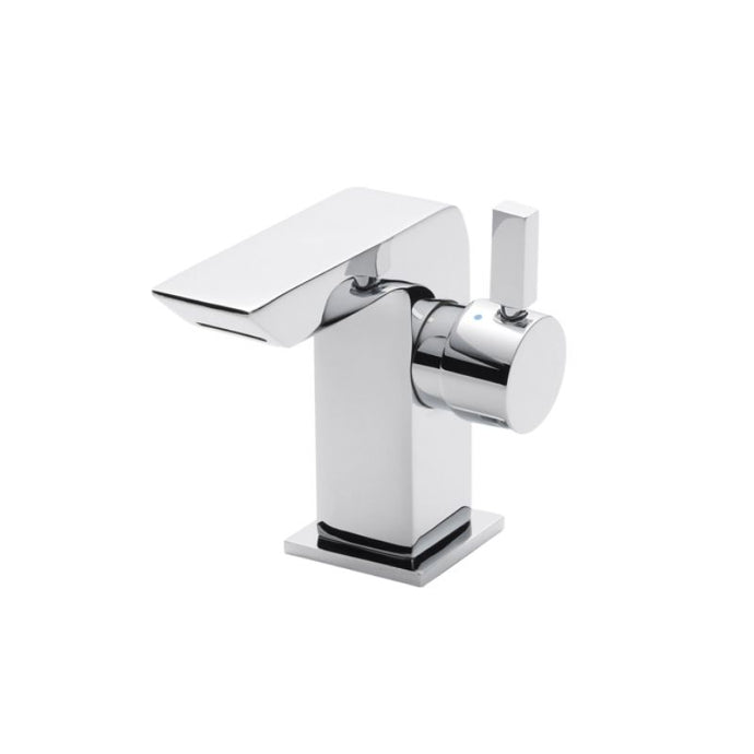 Nuie Bloc Mini Bathroom Basin Mono Tap Mixer, Side Action Lever With Push Button Waste