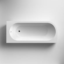 Load image into Gallery viewer, Nuie Crescent Acrylic Shower Bath, Back To Wall Corner Bath - 1700x725mm, Right Hand
