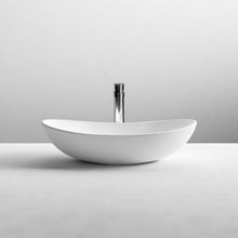Load image into Gallery viewer, Nuie Curved Vessel Countertop Ceramic Bathroom Basin - 615x360mm, Polished White
