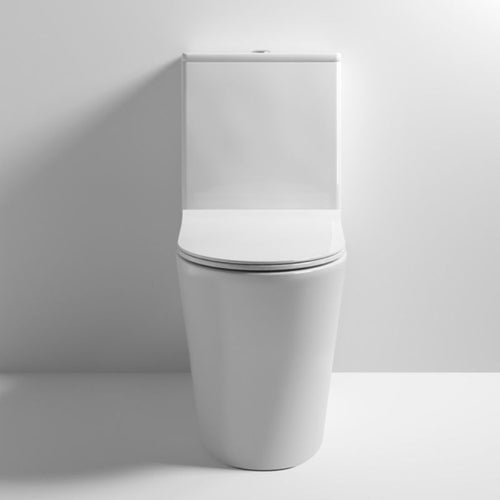 Nuie Freya Flush To Wall Rimless Closed Coupled Pan With Cistern & Soft Seat Close