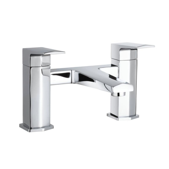 Nuie Hardy Deck Mounted 2-Hole Bath Filler, Lever Tap Mixer