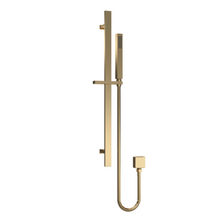 Load image into Gallery viewer, Nuie Rectangular Slide Rail Shower Kit - 685mm, Brushed Brass,
