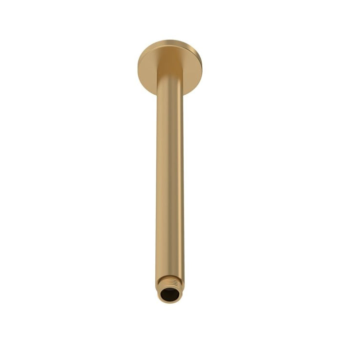 Nuie Round Ceiling Mounted Shower Arm - 300mm, Brushed Brass