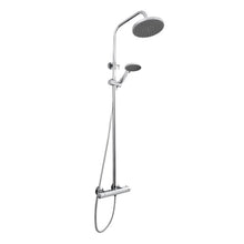 Load image into Gallery viewer, Nuie Round Thermostatic Valve &amp; Shower Riser Kit - 1245mm, Brushed Polished Chrome

