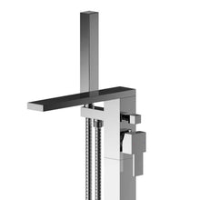 Load image into Gallery viewer, Nuie Sanford Floor Standing Bath Shower Mixer, With Handset &amp; Single Lever Cartridge - 880mm SAN321 Polished Chrome
