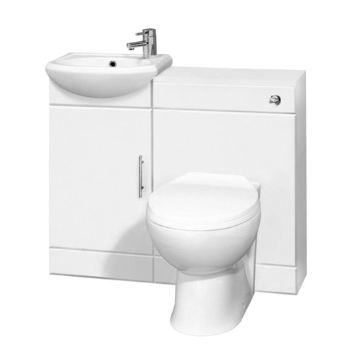 Nuie Sienna Combination Furniture Pack - With Basin, Dual Flush Cistern, WC Pan & Soft Close Seat