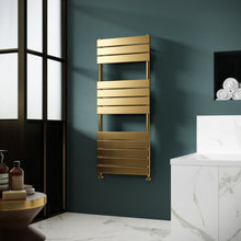 Load image into Gallery viewer, Nuie Square Flat Heated Towel Rail, Ladder Rails Towel Radiator - 1213x500mm
