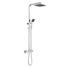 Load image into Gallery viewer, Nuie Square Thermostatic Shower Valve &amp; Shower Riser Kit - 1200mm, Polished Chrome
