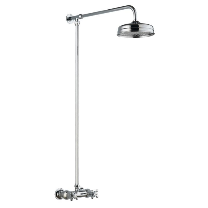 Nuie Traditional Thermostatic Shower Valve & 12 Shower Head - 1045mm