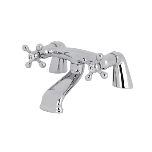 Nuie Viscount Deck-Mounted Bath Tap Mixer, Traditional Crosshead Bath Filler Tap