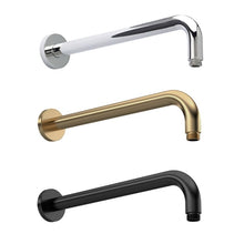 Load image into Gallery viewer, Nuie Wall Mounted Shower Arm - 400mm, Brushed Brass, Matt Black, Polished Chrome

