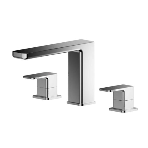 Nuie Windon 3TH Bath Tap Mixer, Deck-Mounted Bath Filler