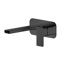 Load image into Gallery viewer, Nuie Windon Concealed Bathroom Basin Tap Mixer, Wall-Mounted Spout &amp; Lever With Plate Matt Black WIN428
