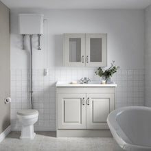 Load image into Gallery viewer, Nuie York Bathroom Mirror Cabinet, 2-Door Mirror Unit - 595x790mm, White Ash, Stone Grey, Royal Grey
