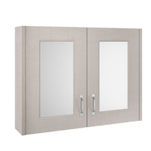 Load image into Gallery viewer, Nuie York Bathroom Mirror Cabinet, 2-Door Mirror Unit - 595x790mm, Stone Grey
