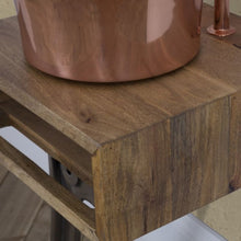 Load image into Gallery viewer, Hurlingham Fruitwood Cube Basin Stand - 500x175mm With Painted Cast Iron Legs
