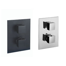 Load image into Gallery viewer, Tissino Elvo Dual Handle Square Thermostatic Shower Valve, 3 Outlets TEV-203-MN TEV-203-CP
