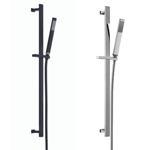 Tissino Elvo Square Shower Slide Rail Kit & Handset, Matt Black Or Polished Chrome - 755mm TEV-303-MN TEV-303-CP