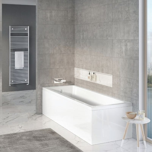 Tissino Lorenzo Premium Single Ended Acrylic Bath, With or Without Handles, Polished White - 1600x700mm, 1700x700mm, 1700x750mm, 1800x700mm, 1700x800mm