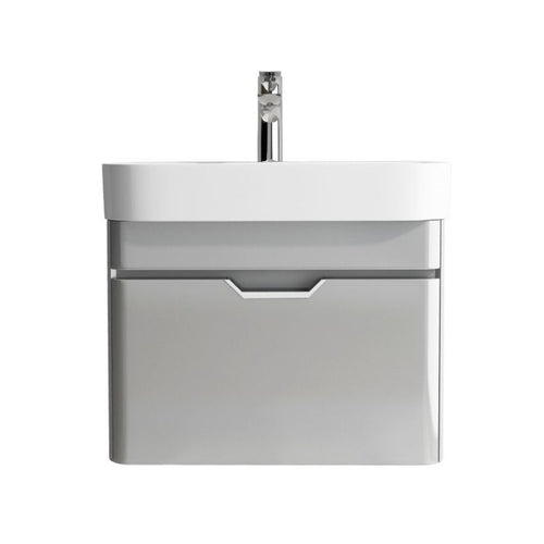 Tissino Loretto 570cm Basin & Drawer Vanity Unit, Gloss Grey Finish - 490x480mm TLT-402