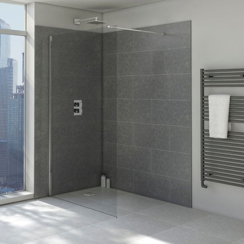 Tissino Armano Shower Glass Panel, With Wall Profile - 800x2000mm TAR-101