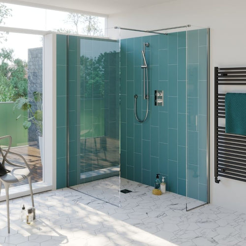 Tissino Armano Shower Glass Panel, With Wall Profile - 400x2000mm TAR-107
