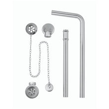 Load image into Gallery viewer, BC Designs Exposed Bath Waste Plug &amp; Chain With Overflow Pipe WAS037 Brushed Chrome
